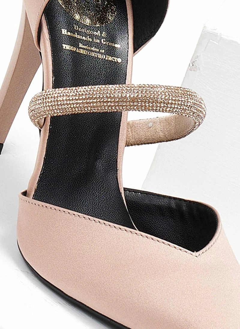 Γόβες σατέν ανοιχτές με Strass Tfp - Nude 2 Γόβες σατέν ανοιχτές με Strass Tfp - Nude - Image 2