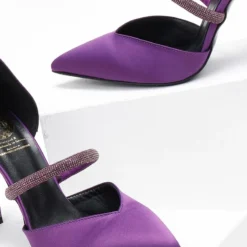 Γόβες σατέν ανοιχτές με Strass Tfp - Μωβ -Γόβες Εκπτώσεις goves saten anoixtes me strass tfp 108691 54dp