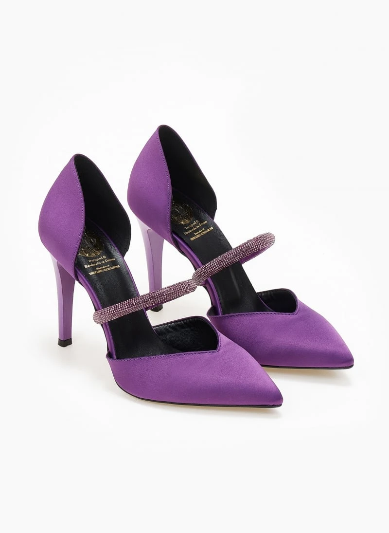 Γόβες σατέν ανοιχτές με Strass Tfp - Μωβ 2 Γόβες σατέν ανοιχτές με Strass Tfp - Μωβ - Image 2