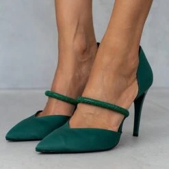 Γόβες σατέν ανοιχτές με Strass Tfp - Κυπαρισσί