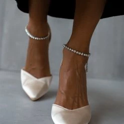 The Fashion Project Γόβες σατέν με Anklet Strass - Μπεζ -Γόβες Εκπτώσεις goves saten me anklet strass 105523 aips 1