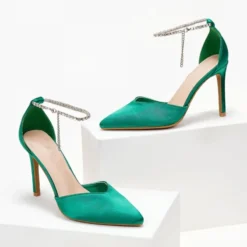 The Fashion Project Γόβες σατέν με Anklet Strass - Πράσινο 11 The Fashion Project Γόβες σατέν με Anklet Strass - Πράσινο -Γόβες Εκπτώσεις goves saten me anklet strass 105524 79h5 1