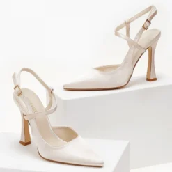 The Fashion Project Γόβες σατέν με δέσιμο στο πλάι - Άμμου -Γόβες Εκπτώσεις goves saten me desimo sto plai 105537 pcf8