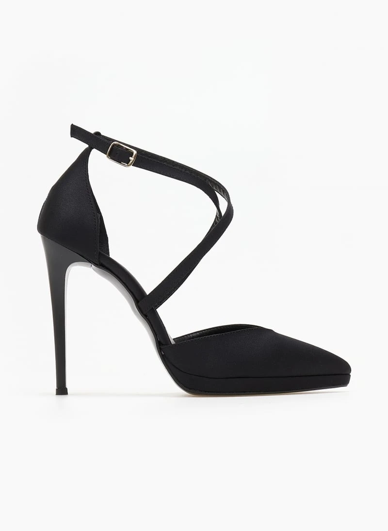 Γόβες σατέν με δέσιμο χιαστί Tfp Exclusive - Μαύρο 6 Γόβες σατέν με δέσιμο χιαστί Tfp Exclusive - Μαύρο - Image 6