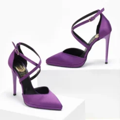 Γόβες σατέν με δέσιμο χιαστί Tfp Exclusive - Μωβ -Γόβες Εκπτώσεις goves saten me desimo xiasti tfp exclusive 108295 ej1s