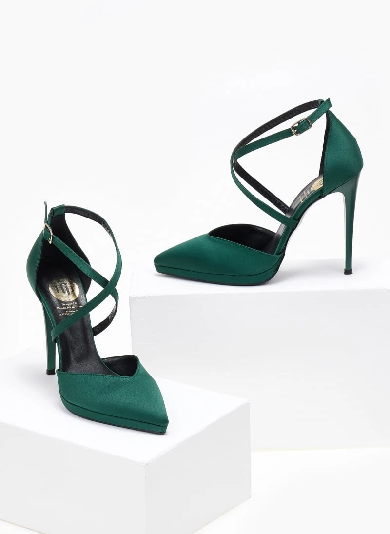 Γόβες σατέν με δέσιμο χιαστί Tfp Exclusive - Κυπαρισσί 5 Γόβες σατέν με δέσιμο χιαστί Tfp Exclusive - Κυπαρισσί - Image 5