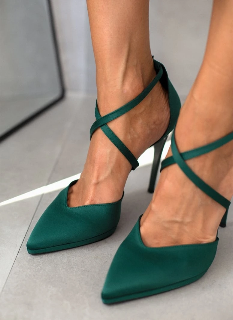 Γόβες σατέν με δέσιμο χιαστί Tfp Exclusive - Κυπαρισσί 7 Γόβες σατέν με δέσιμο χιαστί Tfp Exclusive - Κυπαρισσί - Image 7