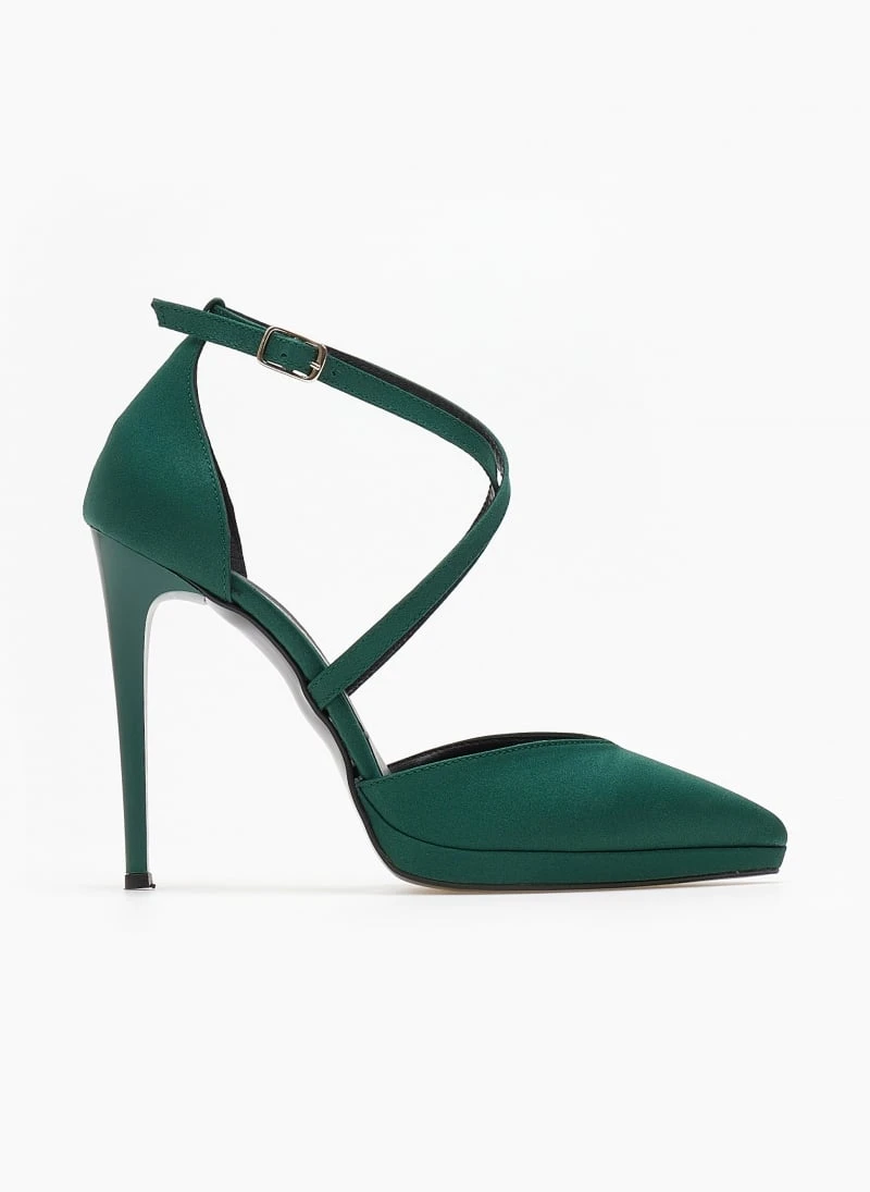 Γόβες σατέν με δέσιμο χιαστί Tfp Exclusive - Κυπαρισσί 6 Γόβες σατέν με δέσιμο χιαστί Tfp Exclusive - Κυπαρισσί - Image 6