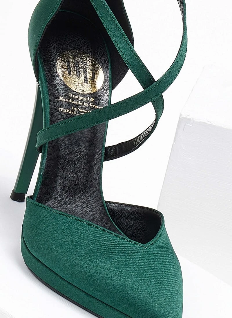 Γόβες σατέν με δέσιμο χιαστί Tfp Exclusive - Κυπαρισσί 3 Γόβες σατέν με δέσιμο χιαστί Tfp Exclusive - Κυπαρισσί - Image 3