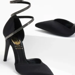 Γόβες σατέν με έλασμα και Strass Tfp - Μαύρο -Γόβες Εκπτώσεις goves saten me elasma kai strass tfp 108686 5dhe 1