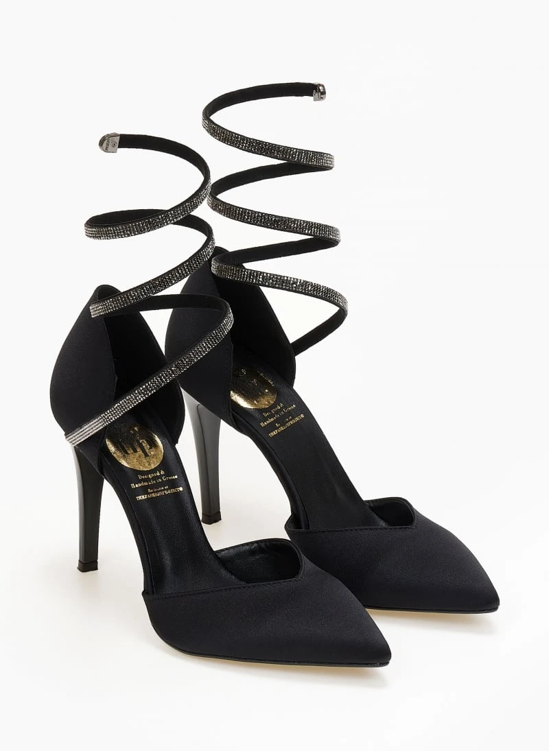 Γόβες σατέν με έλασμα και Strass Tfp - Μαύρο 2 Γόβες σατέν με έλασμα και Strass Tfp - Μαύρο - Image 2