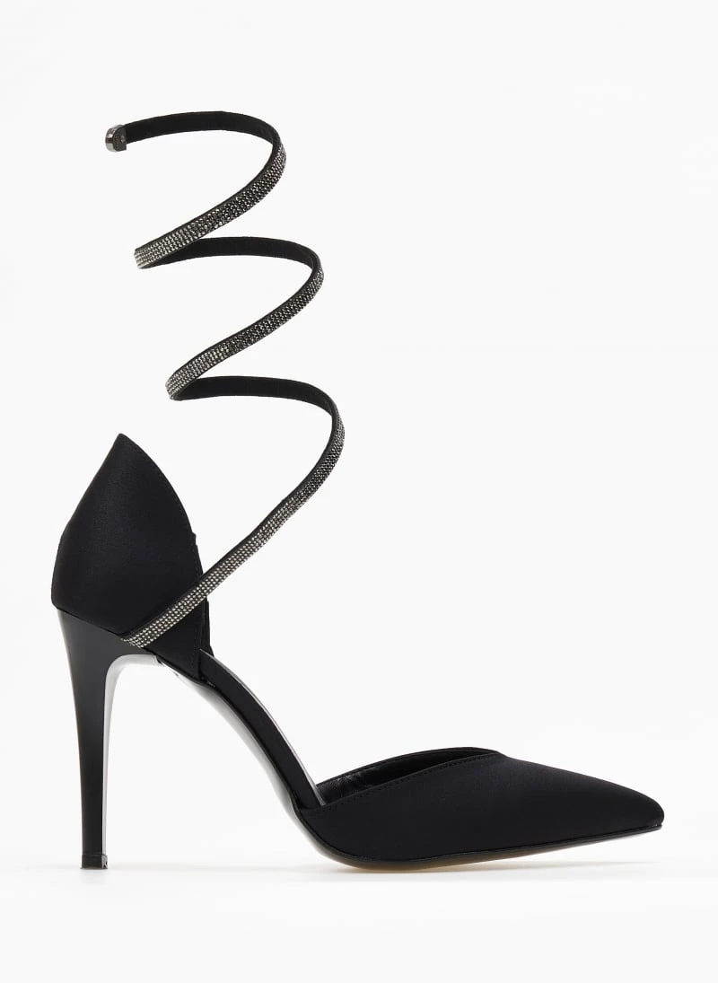 Γόβες σατέν με έλασμα και Strass Tfp - Μαύρο 6 Γόβες σατέν με έλασμα και Strass Tfp - Μαύρο - Image 6