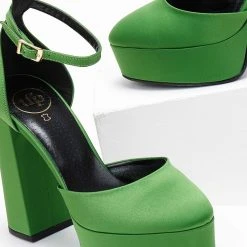 Γόβες σατέν με φιάπα Tfp - Πράσινο -Γόβες Εκπτώσεις goves saten me fiapa tfp 108254 8dt5