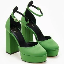 Γόβες σατέν με φιάπα Tfp - Πράσινο -Γόβες Εκπτώσεις goves saten me fiapa tfp 108254 joup