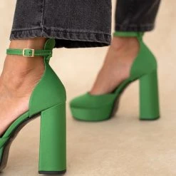 Γόβες σατέν με φιάπα Tfp - Πράσινο -Γόβες Εκπτώσεις goves saten me fiapa tfp 108254 o73d