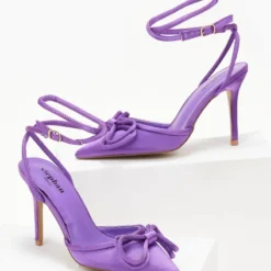 The Fashion Project Γόβες σατέν με φιόγκο - Μωβ -Γόβες Εκπτώσεις goves saten me fiogko 105546 5itr 1