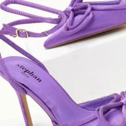 The Fashion Project Γόβες σατέν με φιόγκο - Μωβ -Γόβες Εκπτώσεις goves saten me fiogko 105546 9cev