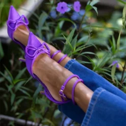 The Fashion Project Γόβες σατέν με φιόγκο - Μωβ