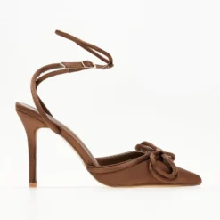 The Fashion Project Γόβες σατέν με φιόγκο - Καφέ -Γόβες Εκπτώσεις goves saten me fiogko 105547 yuuk