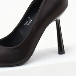 The Fashion Project Γόβες σατέν μυτερές - Μαύρο -Γόβες Εκπτώσεις goves saten me gualistero takouni 106637 kz7g