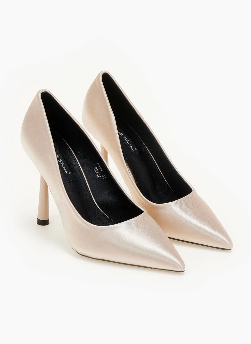 The Fashion Project Γόβες σατέν μυτερές - Μπεζ 6 The Fashion Project Γόβες σατέν μυτερές - Μπεζ - Image 6