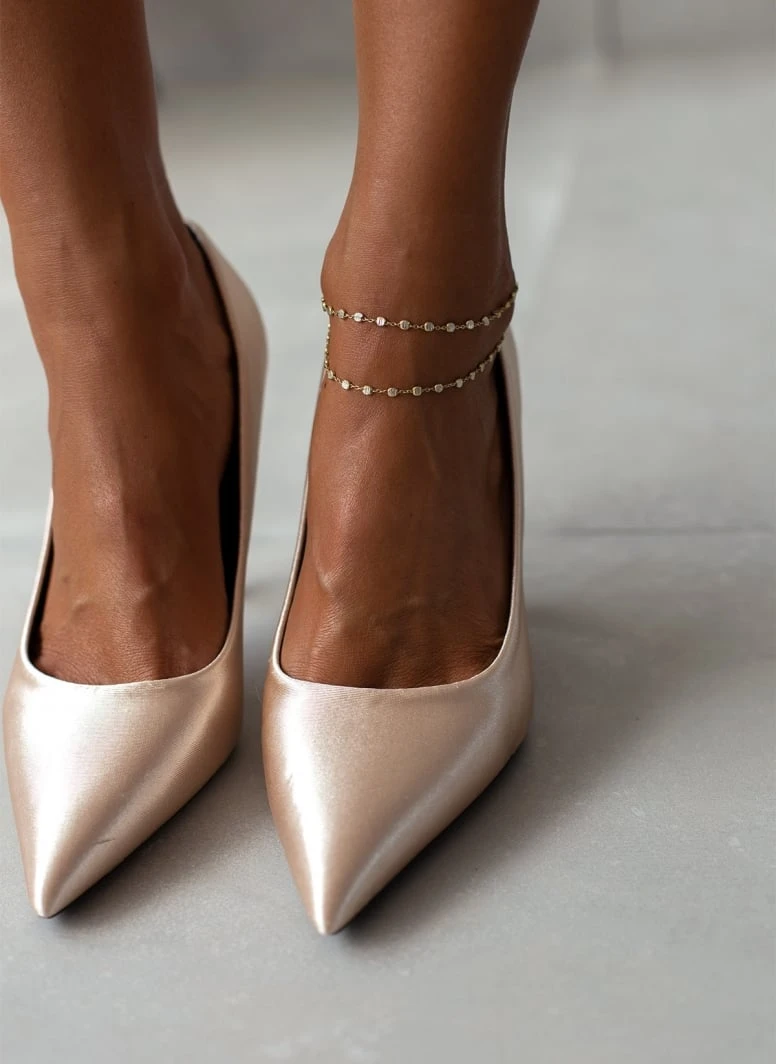 The Fashion Project Γόβες σατέν μυτερές - Μπεζ 7 The Fashion Project Γόβες σατέν μυτερές - Μπεζ - Image 7