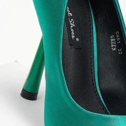 The Fashion Project Γόβες σατέν μυτερές - Πράσινο -Γόβες Εκπτώσεις goves saten me gualistero takouni 106639 1zwg 1