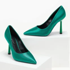 The Fashion Project Γόβες σατέν μυτερές - Πράσινο 8 The Fashion Project Γόβες σατέν μυτερές - Πράσινο -Γόβες Εκπτώσεις goves saten me gualistero takouni 106639 mubz