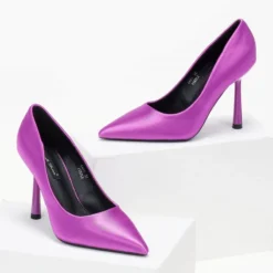 The Fashion Project Γόβες σατέν μυτερές - Μωβ -Γόβες Εκπτώσεις goves saten me gualistero takouni 106640 asdx 1