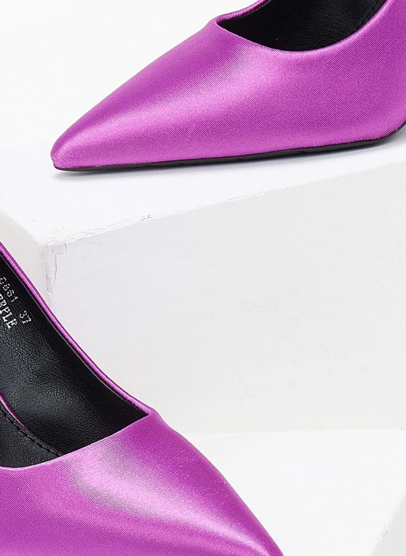 The Fashion Project Γόβες σατέν μυτερές - Μωβ 5 The Fashion Project Γόβες σατέν μυτερές - Μωβ - Image 5