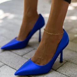 The Fashion Project Γόβες σατέν μυτερές - Μπλε