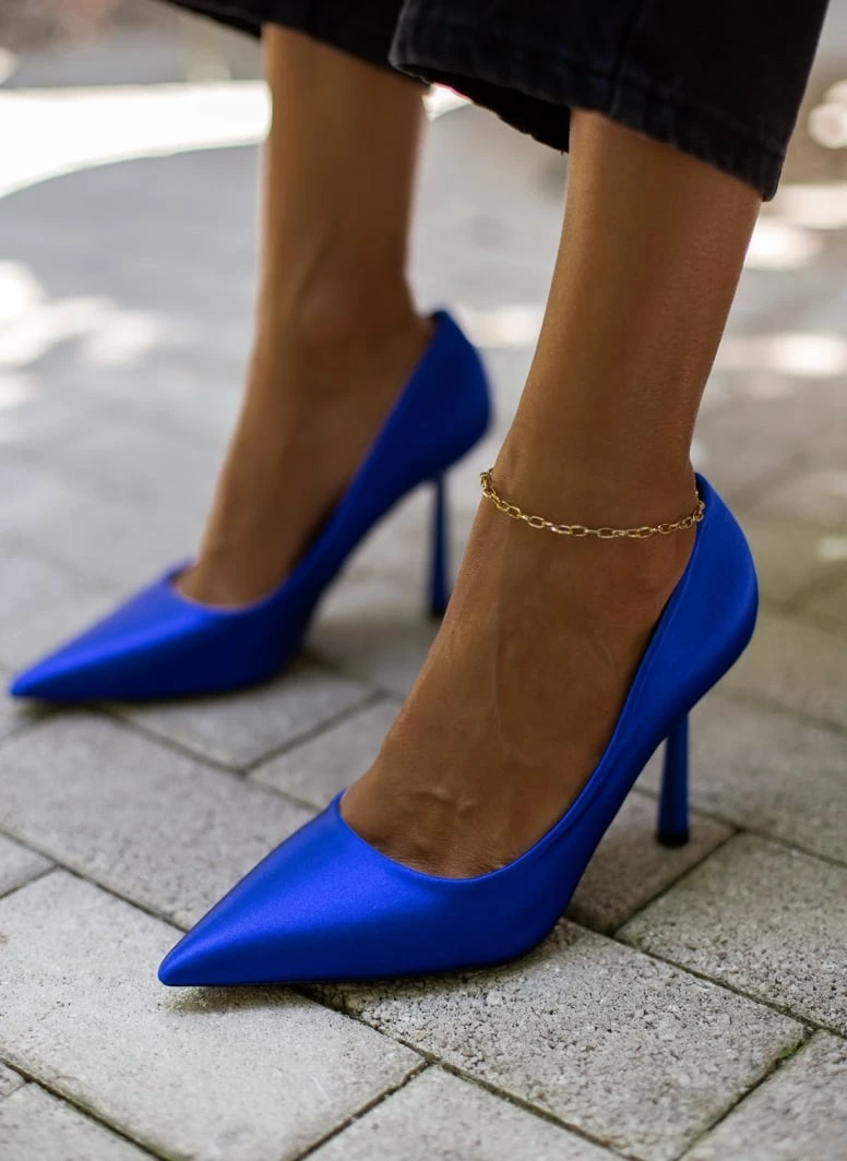 The Fashion Project Γόβες σατέν μυτερές - Μπλε 1 The Fashion Project Γόβες σατέν μυτερές - Μπλε