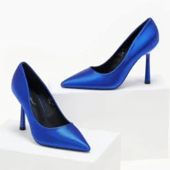 The Fashion Project Γόβες σατέν μυτερές - Μπλε -Γόβες Εκπτώσεις goves saten me gualistero takouni 106641 zi8c 1