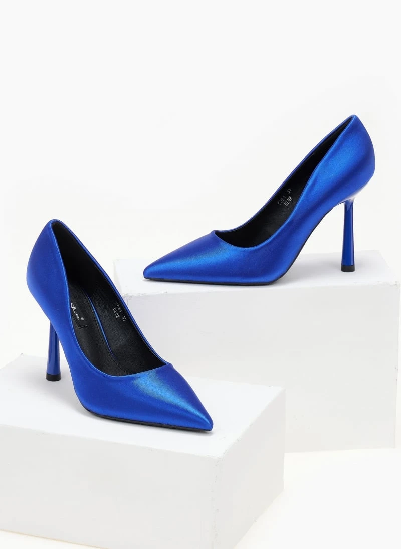 The Fashion Project Γόβες σατέν μυτερές - Μπλε 3 The Fashion Project Γόβες σατέν μυτερές - Μπλε - Image 3