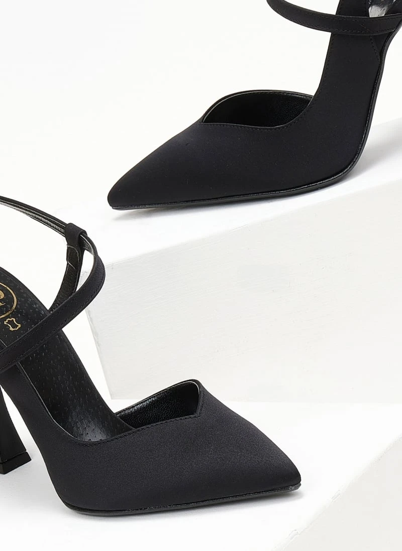 Γόβες σατέν με λοξό λουράκι Tfp - Μαύρο 5 Γόβες σατέν με λοξό λουράκι Tfp - Μαύρο - Image 5