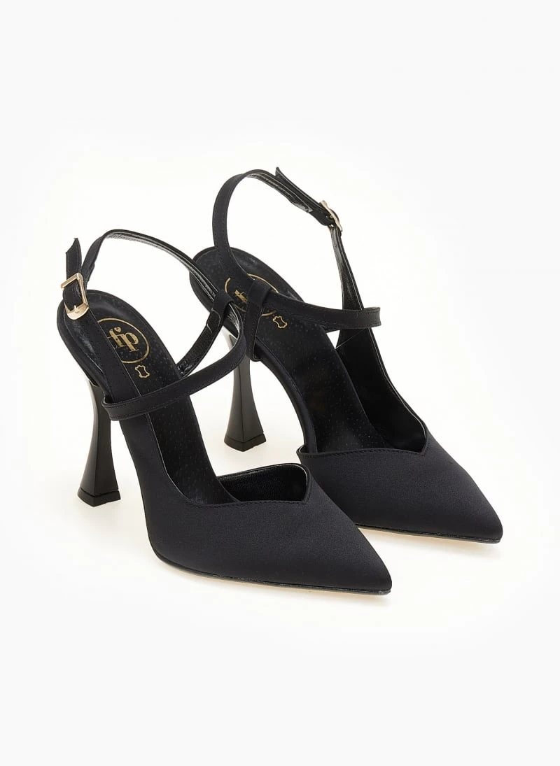 Γόβες σατέν με λοξό λουράκι Tfp - Μαύρο 3 Γόβες σατέν με λοξό λουράκι Tfp - Μαύρο - Image 3