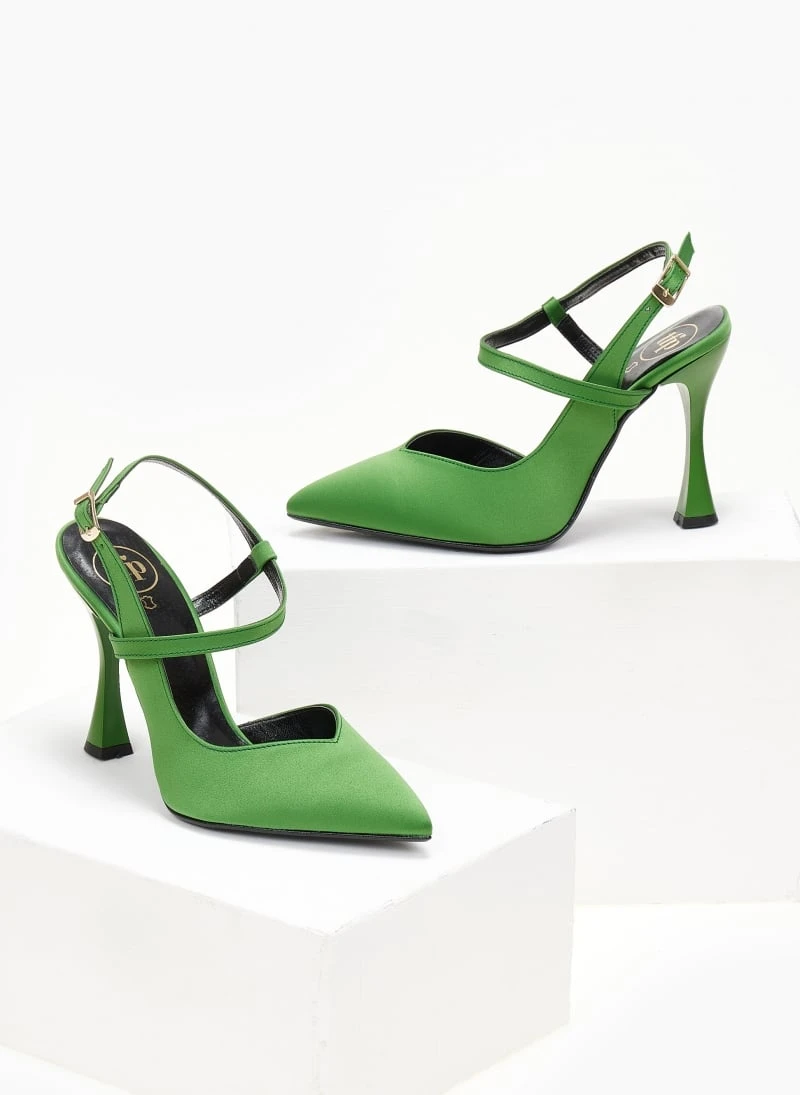 Γόβες σατέν με λοξό λουράκι Tfp - Πράσινο 5 Γόβες σατέν με λοξό λουράκι Tfp - Πράσινο - Image 5