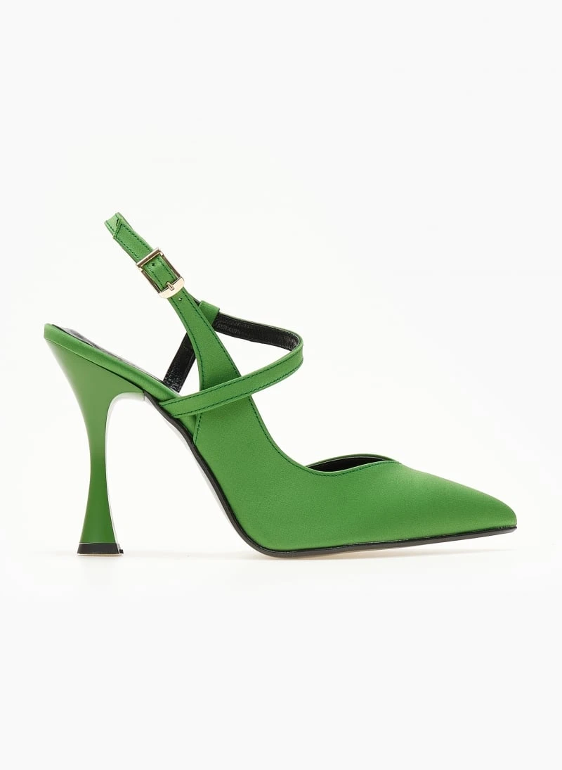 Γόβες σατέν με λοξό λουράκι Tfp - Πράσινο 2 Γόβες σατέν με λοξό λουράκι Tfp - Πράσινο - Image 2