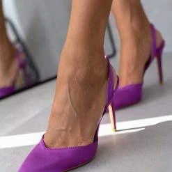 The Fashion Project Γόβες σατέν με λουράκι - Μωβ ανοιχτό