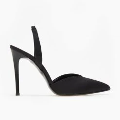 Γόβες σατέν με λουράκι Tfp - Μαύρο -Γόβες Εκπτώσεις goves saten me louraki tfp 109192 2fdr 1