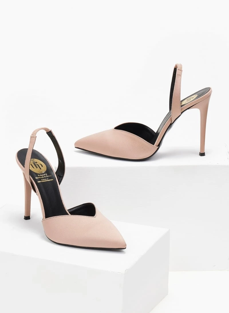 Γόβες σατέν με λουράκι Tfp - Nude 5 Γόβες σατέν με λουράκι Tfp - Nude - Image 5