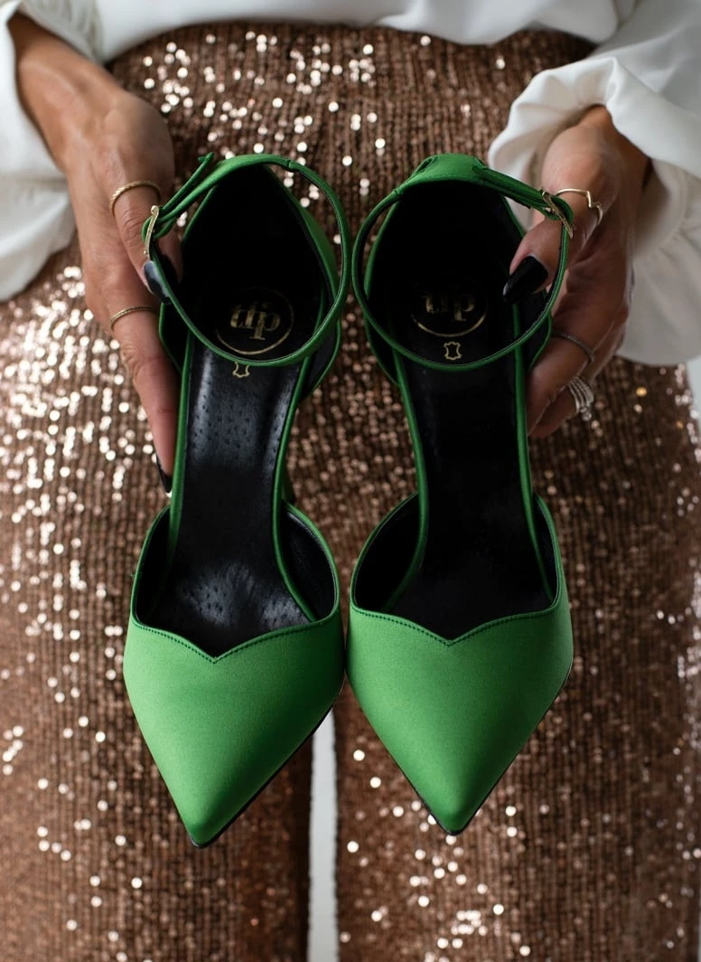 Γόβες σατέν με μπαρέτα Tfp - Πράσινο 6 Γόβες σατέν με μπαρέτα Tfp - Πράσινο - Image 6