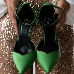 Γόβες σατέν με μπαρέτα Tfp - Πράσινο -Γόβες Εκπτώσεις goves saten me mpareta tfp 107805 scx8