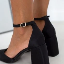 Γόβες σατέν με μπαρέτα Tfp - Μαύρο -Γόβες Εκπτώσεις goves saten me mpareta tfp 109304 f5yo