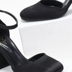 Γόβες σατέν με μπαρέτα Tfp - Μαύρο -Γόβες Εκπτώσεις goves saten me mpareta tfp 109304 j5kv 1