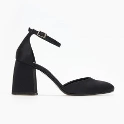 Γόβες σατέν με μπαρέτα Tfp - Μαύρο