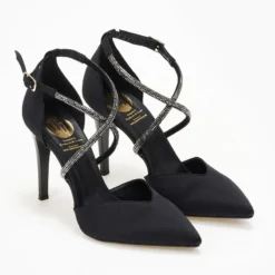 Γόβες σατέν με Strass λουράκια Tfp Exclusive - Μαύρο -Γόβες Εκπτώσεις goves saten me strass lourakia tfp exclusive 108290 t3dp