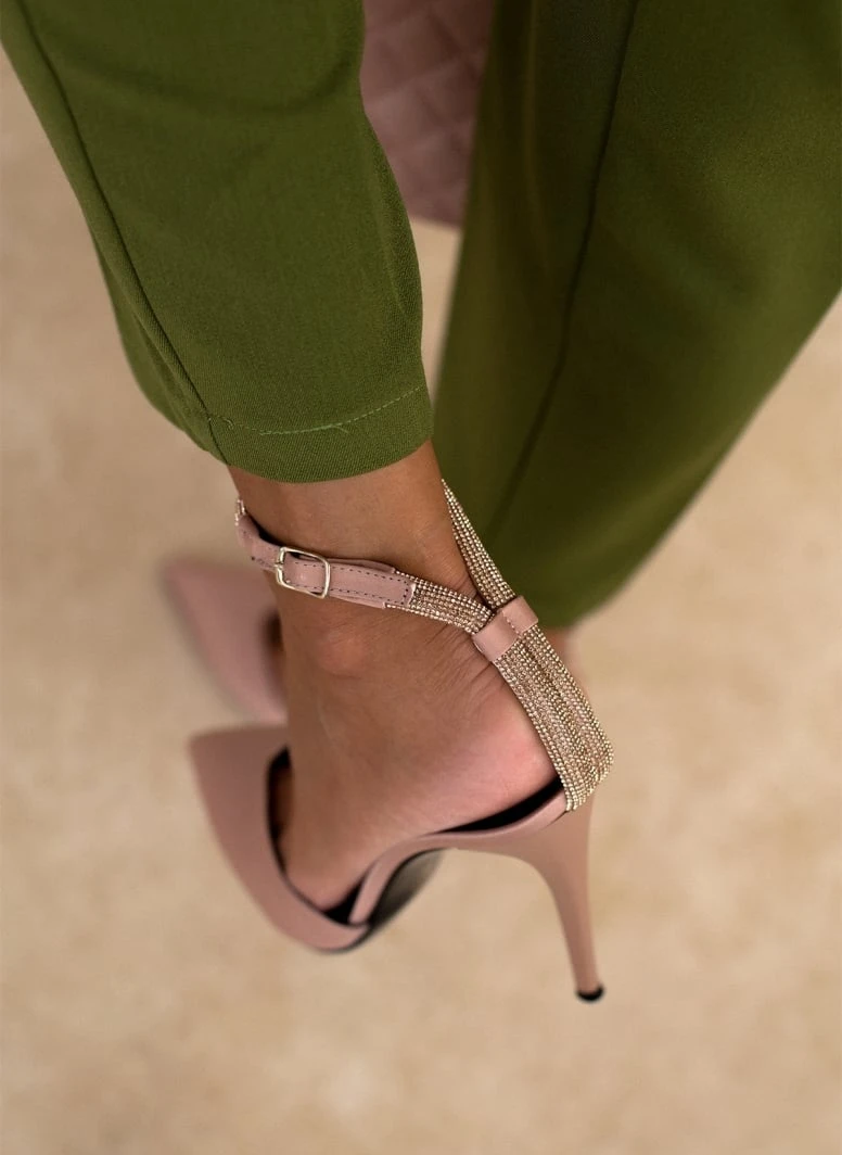 Γόβες σατέν με Strass μπαρέτα Tfp - Nude 1 Γόβες σατέν με Strass μπαρέτα Tfp - Nude