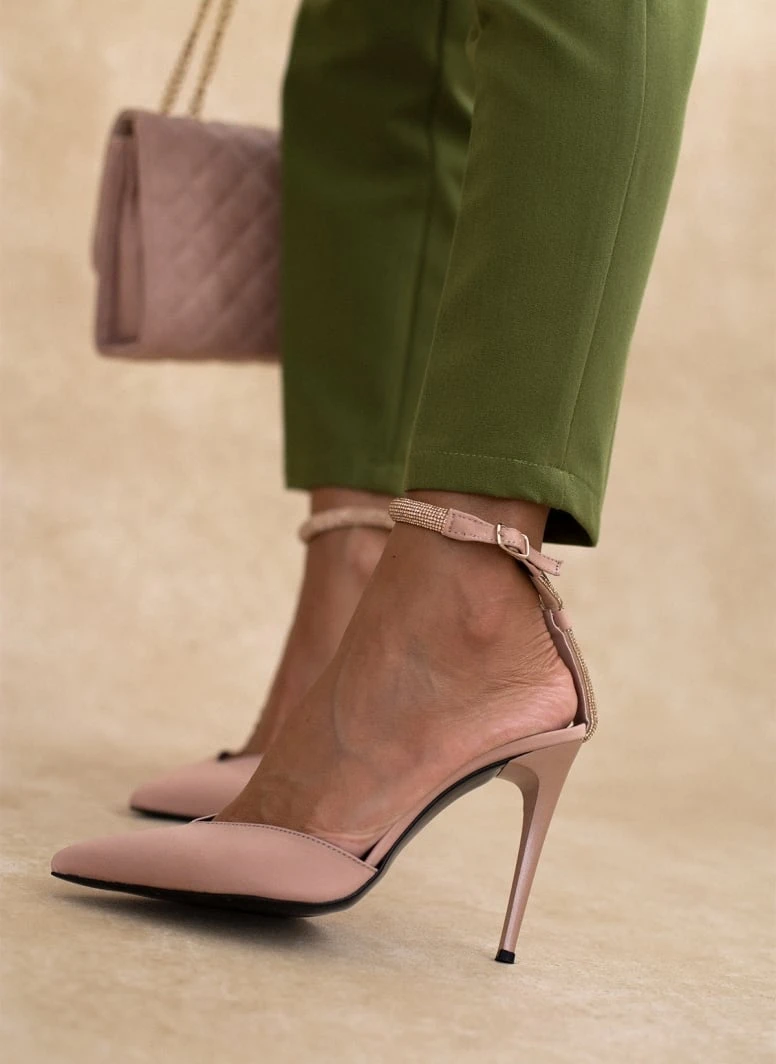 Γόβες σατέν με Strass μπαρέτα Tfp - Nude 7 Γόβες σατέν με Strass μπαρέτα Tfp - Nude - Image 7