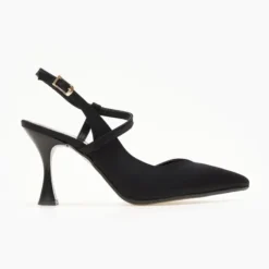 Γόβες σατέν μυτερές Tfp - Μαύρο -Γόβες Εκπτώσεις goves saten me xamilo takouni tfp 107825 2vkr